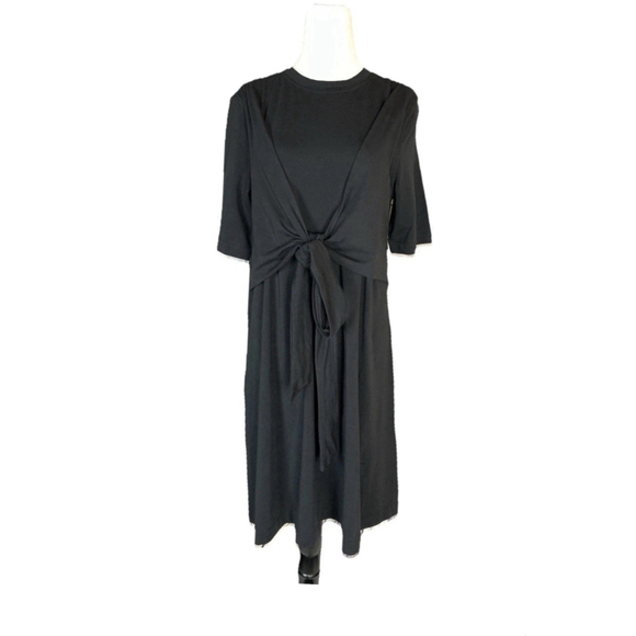 Lululemon Cotton Wrap-Front T-Shirt Dress Black Cotton - Picture 8 of 11